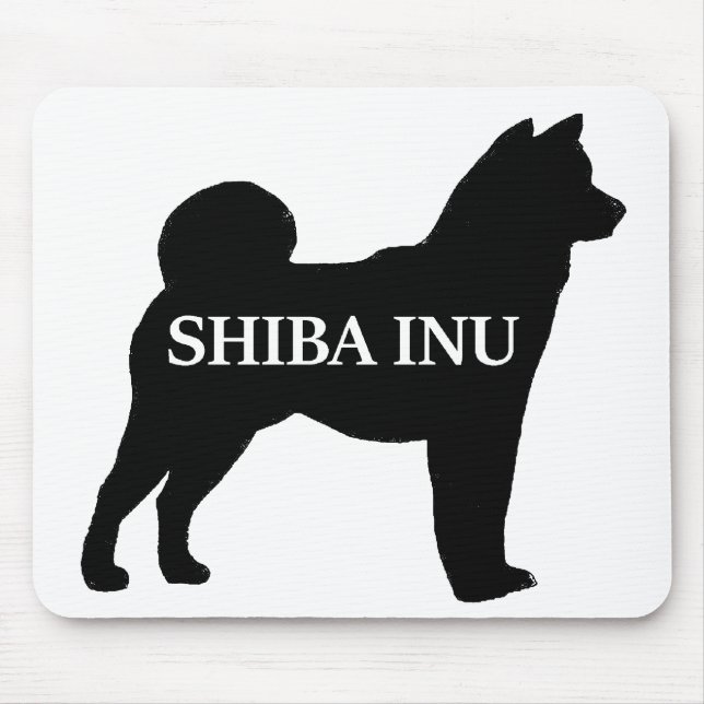 Tapis De Souris Shiba Inu nom silo noir (Devant)