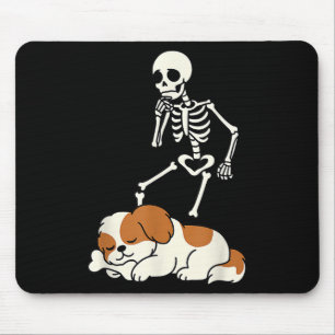 Tapis De Souris Shih Tzu Chien Dormant Mignon Halloween Squelette