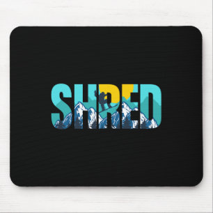 Tapis De Souris Shred Mountain Snowboard Pistes Sunset Graphisme
