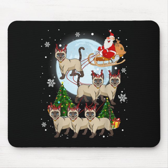 Tapis De Souris Siamese Reindeer Christmas Siamese Cat Lover Men W (Devant)