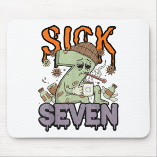 Tapis De Souris Sick Seven Meme Tee 67 Six Seven Blague drôle Ha