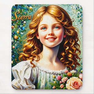 Tapis De Souris SIERRA ~ Sweet Vintage Girl Flowers ~ Mousepad