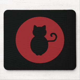 Tapis De Souris Signal de chat Silhouette