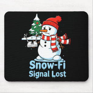 Tapis De Souris Signal de neige drôle perdu bonhomme de neige Noël