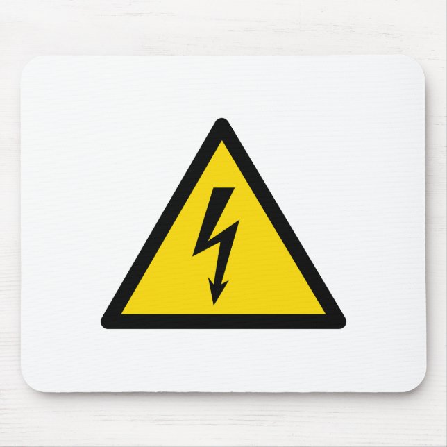 Tapis De Souris signal haute tension symbole électrique danger p (Devant)