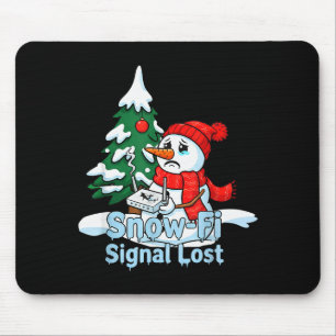 Tapis De Souris Signal Snow-fi Perdu Drôle Bonhomme de Neige Noël