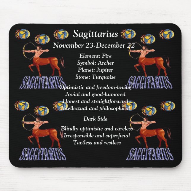 Tapis De Souris SIGNE DE NAISSANCE Sagittaire Zodiac Souris (Devant)