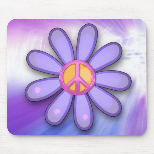 Tapis De Souris Signe de paix assez rose (Devant)