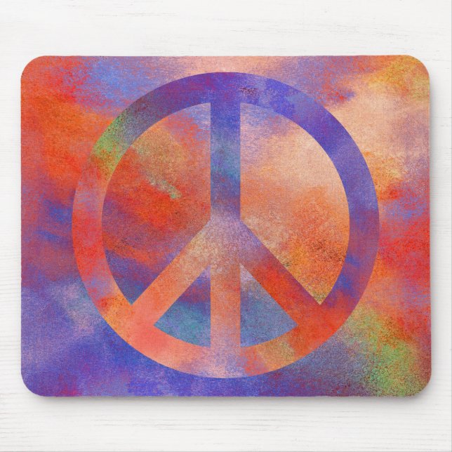 Tapis De Souris Signe de paix coloré (Devant)