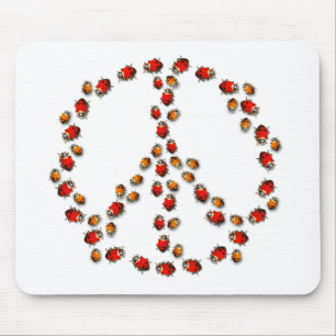 Tapis De Souris Signe de paix de coccinelle Mousepad