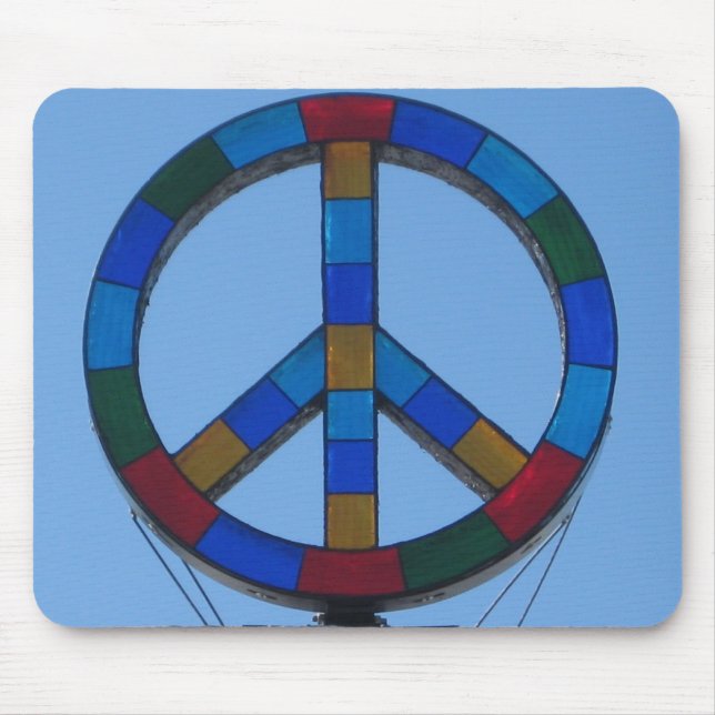 Tapis De Souris Signe de paix de plage d'océan (Devant)
