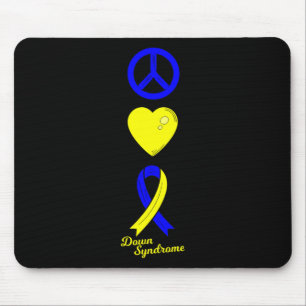 Tapis De Souris Signe de Paix Journée mondiale de la trisomie 21 F