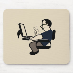 Tapis De Souris Signe de paix nerd d'ordinateur