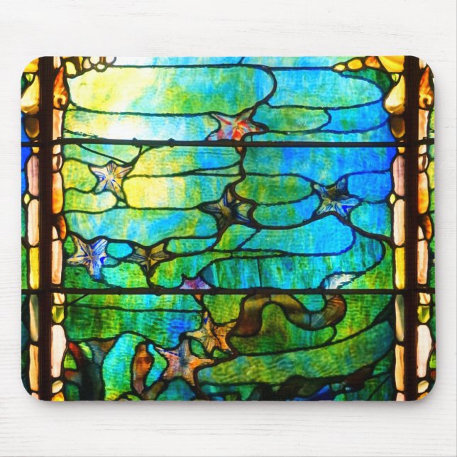 Tapis De Souris Signe de verre de la fenêtre tiffany étoile mer (Devant)