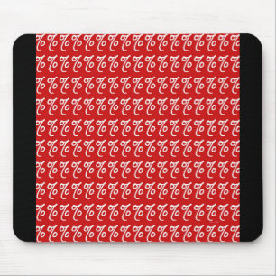 TAPIS DE SOURIS SIGNE EN POURCENTAGE ROUGE