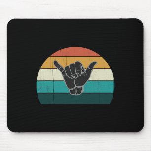 Tapis De Souris Signe Shaka Et Surf - Surfeur Vintage Cool Surfant
