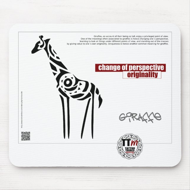 Tapis De Souris Significations de TTT - GIRAFE (Devant)