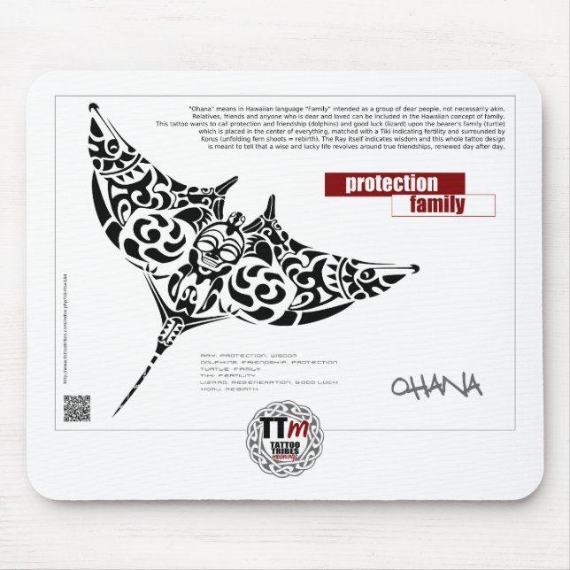 Tapis De Souris Significations de TTT - rayon de manta d'OHANA (Devant)