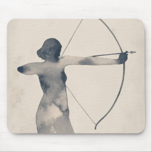 Tapis De Souris Silhouette d'aquarelle d'archère