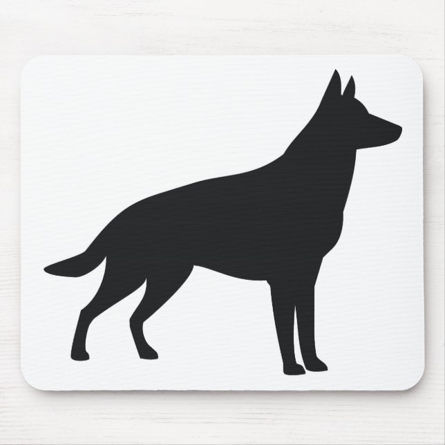 Tapis De Souris Silhouette de berger allemand (Devant)