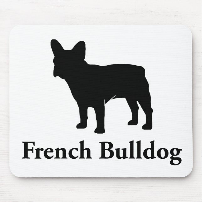 Tapis De Souris Silhouette de bouledogue français (Devant)