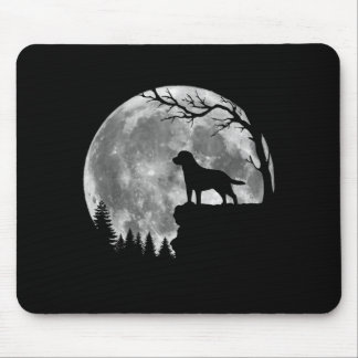 Tapis De Souris Silhouette de chien Labrador Retriever Lune Hallow