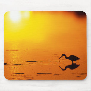 Tapis De Souris Silhouette de héron au coucher du soleil, Floride