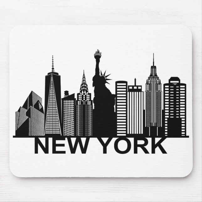Tapis De Souris silhouette de la ville de New York (Devant)