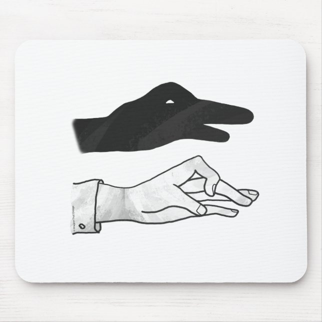 Tapis De Souris Silhouette de main de canard (Devant)