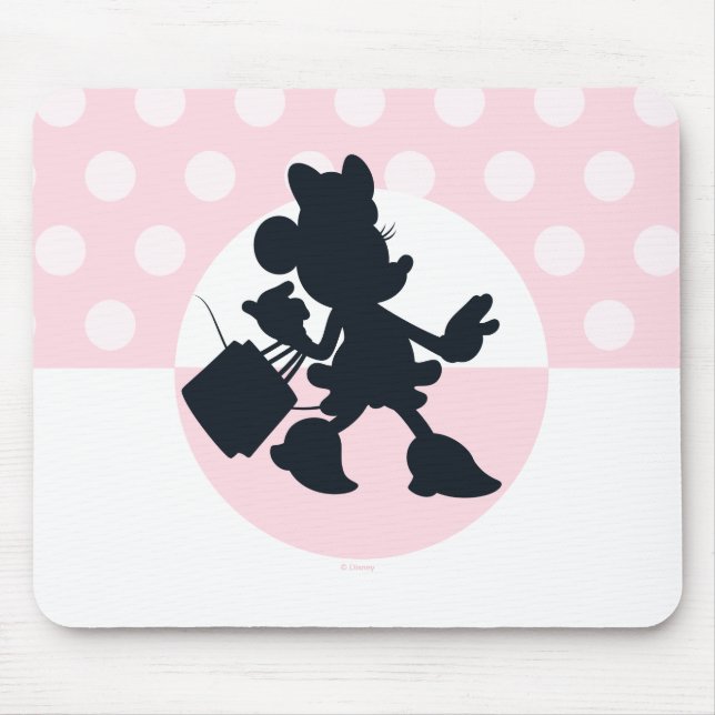 Tapis De Souris Silhouette de Minnie Mouse faisant des courses (Devant)