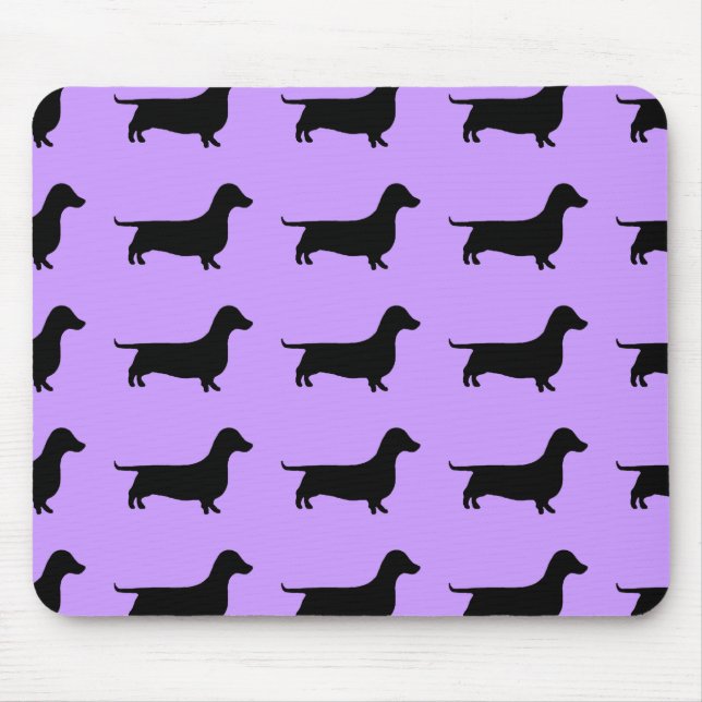 Tapis De Souris Silhouette de teckel toute couleur (Devant)