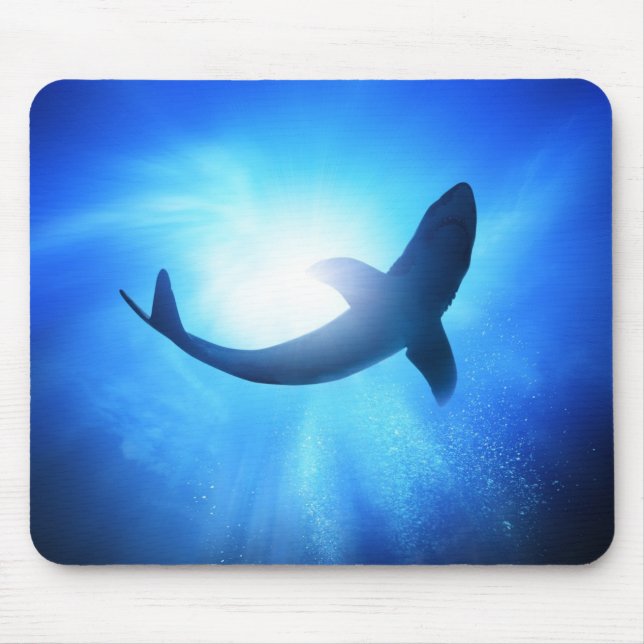 Tapis De Souris Silhouette des requins de l'océan profond (Devant)