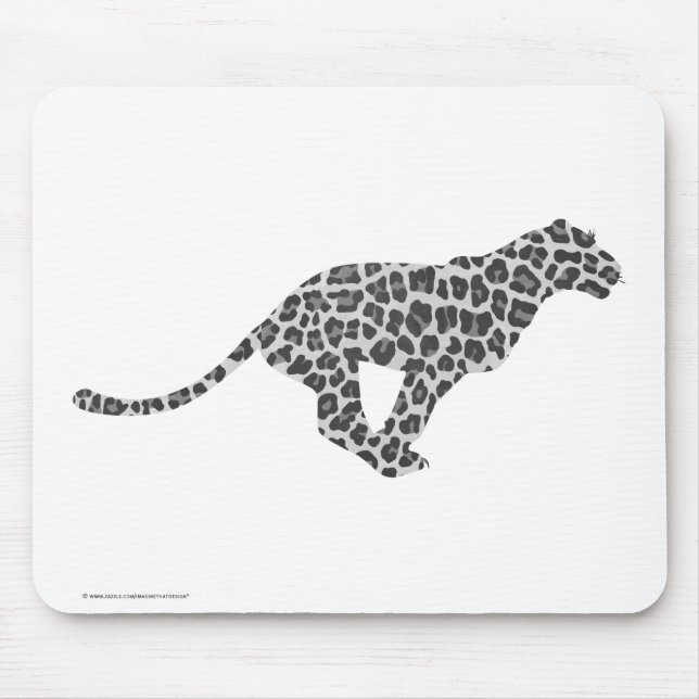 Tapis De Souris Silhouette gris léopard et gris clair (Devant)