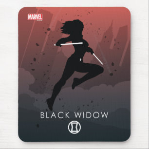 Tapis De Souris Silhouette héroïque de Black Widow