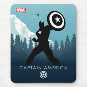 Tapis De Souris Silhouette héroïque de Captain America
