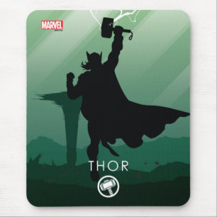 Tapis De Souris Silhouette héroïque de Thor