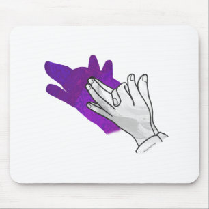 Tapis De Souris Silhouette main Wolf pourpre