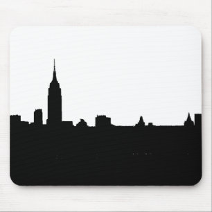 Tapis De Souris Silhouette noire et blanche de New York