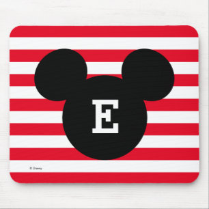 Tapis De Souris Silhouette rayée tête Mickey   Monogramme