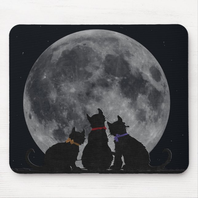 Tapis De Souris Silhouettes de chat (Devant)