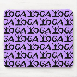 Tapis De Souris Silhouettes de yoga carrelées