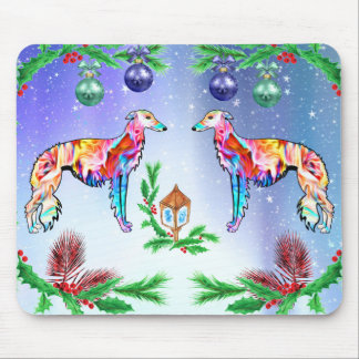Tapis De Souris Silken Windhound Christmas Sticker
