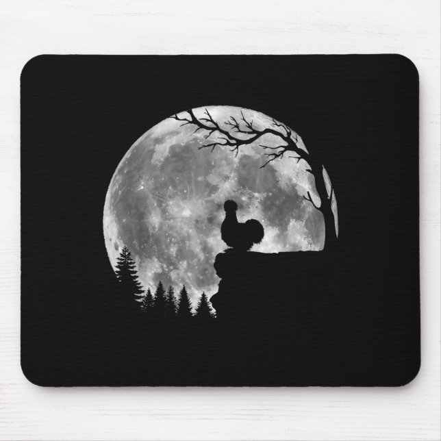 Tapis De Souris Silkie Chicken Moon Silhouette Funny Lazy Hallowee (Devant)