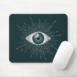 Tapis De Souris Silver et Turquoise Vert Mystique mal oeil Nazar M
