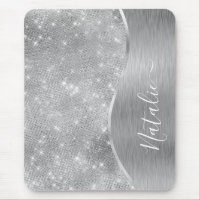 Silver Glitter Glam Bling Personalized