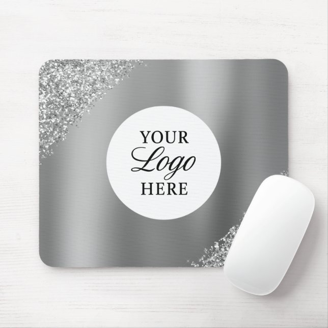 Tapis De Souris Silver Logo Business Professional Sparkle Glitter (Avec souris)