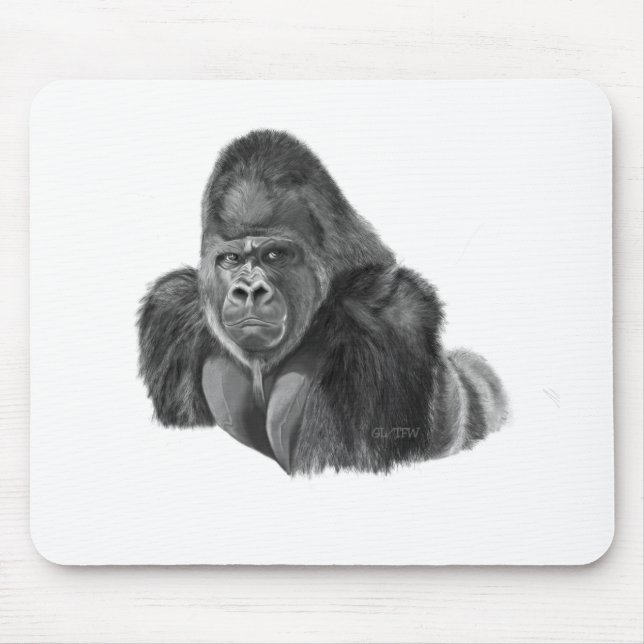 Tapis De Souris Silverback gorilla mouse pad ゴリラのマウスパッド (Devant)
