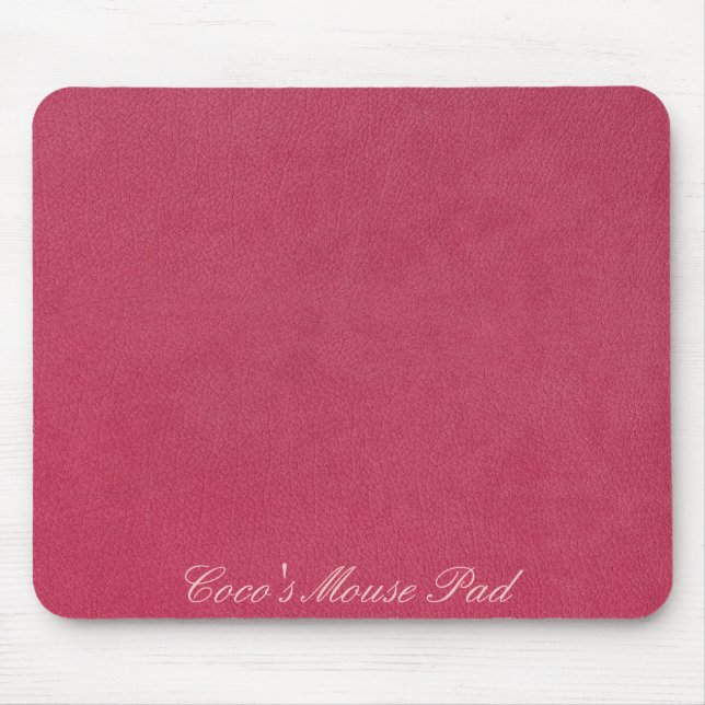 Tapis De Souris Simili cuir rose (Devant)