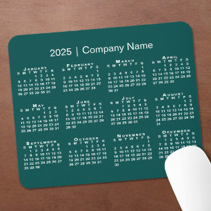 Tapis De Souris Simple 2025 Calendrier Nom de l'entreprise sur Blu