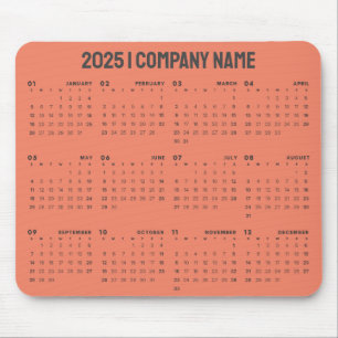 Tapis De Souris Simple 2025 Calendrier Nom de l'entreprise   Tout 